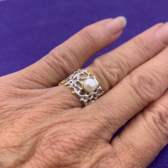 Bracelet with charm, sterling 925 silver, real pearls, NWOT, infinity charm - Picture 13 of 15